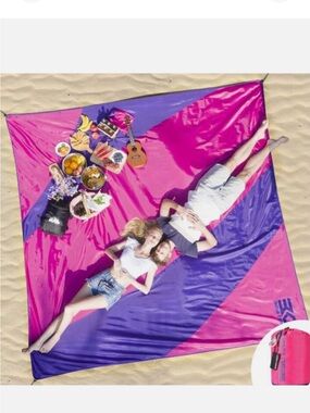 Large Pink and Purple Beach Blanket